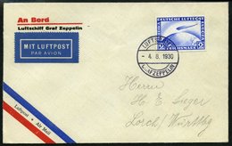 ZEPPELINPOST 76B BRIEF, 1930, Landungsfahrt Nach Darmstadt, Bordpost, Frankiert Mit 2 RM, Prachtbrief - Poste Aérienne & Zeppelin