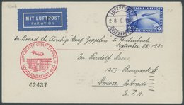 1930, Vogtlandfahrt, Bordpost Der Hinfahrt, Nach Denver/Colorado, Frankiert Mit 2 RM, Prachtbrief -> Automatically Gener - Airmail & Zeppelin