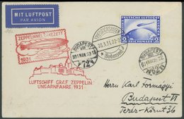 1931, Ungarnfahrt, Auflieferung Friedrichshafen, Mit Allen Stempeln, Frankiert Mit 2 RM, Prachtbrief -> Automatically Ge - Poste Aérienne & Zeppelin