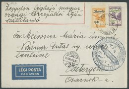 1931, Ungarnfahrt, Ungarische Post, Abwurf Debrecen, Frankiert Mit Beiden Zeppelinmarken, Prachtbrief -> Automatically G - Airmail & Zeppelin