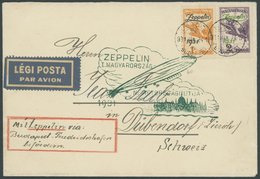 1931, Ungarnfahrt, Ungarische Post, Budapest-Friedrichshafen, Mit Beiden Zeppelinmarken In Die Schweiz, Sonderbestätigun - Airmail & Zeppelin