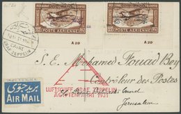 1931, Ägyptenfahrt, ägyptische Post, Palästina-Rundfahrt, Sonderstempel Kairo, Frankiert Mit 50 Und 100 M. Je Aus Der Bo - Poste Aérienne & Zeppelin