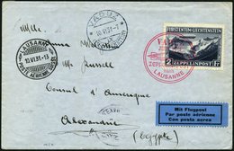 ZEPPELINPOST 110B BRIEF, 1931, Fahrt Nach Vaduz, Frankiert Mit Sondermarke 2 Fr., Auf Brief Nach Ägypten, Pracht - Poste Aérienne & Zeppelin