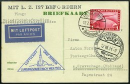 ZEPPELINPOST 116A BRIEF, 1931, Österreichfahrt, Post Nach Wien, Auflieferung Fr`hafen, Prachtkarte - Airmail & Zeppelin