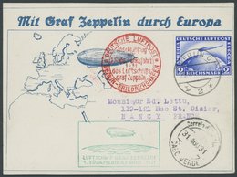 1931, 1. Südamerikafahrt, Anschlußflug Berlin Bis Kap Verde, Von Dort Wegen Adressierung Nach Frankreich Mit Tagesstempe - Airmail & Zeppelin