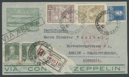 ZEPPELINPOST 152 BRIEF, 1932, 3. Südamerikafahrt, Argent. Post, Ohne Bestätigungsstempel, Einschreibbrief, Pracht - Airmail & Zeppelin