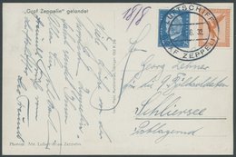 2.8.1932, Kurzfahrt In Die Schweiz, Bordpost, Prachtkarte -> Automatically Generated Translation: 2.8.1932, "short Tript - Airmail & Zeppelin