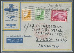 1934, 7. Südamerikafahrt, Anschlußflug Ab Stuttgart, Mit L2 Aus Dem Straßenbahnbriefkasten, Eilbrief, Pracht -> Automati - Airmail & Zeppelin