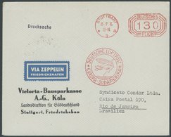 1935, 8. Südamerikafahrt, Drucksache, Stempel B, Firmenbrief Der Victoria-Bausparkasse Mit Maschinenstempel, Pracht -> A - Luft- Und Zeppelinpost