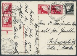 ZEPPELINPOST 380D BRIEF, 1937, 2. Südamerikafahrt, Bordpost Von Der Rückfahrt, Prachtkarte - Luft- Und Zeppelinpost