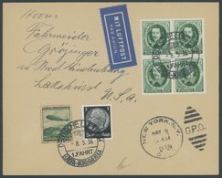 ZEPPELINPOST 407A BRIEF, 1936, 1. Nordamerikafahrt, Schwarzer Bordpoststempel, Prachtbrief - Airmail & Zeppelin