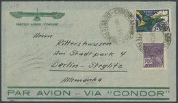 1936, 20. Südamerikafahrt, Brasil-Post, Von Passagier Nach Ankunft Für Rückfahrt Geschriebener Brief Auf Original Condor - Luft- Und Zeppelinpost