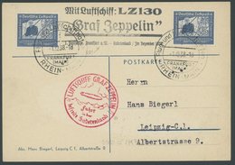 ZEPPELINPOST 456 BRIEF, 1938, Fahrt In Das Sudetenland, Zeppelin-Privatpostkarte (Biegerl/Leipzig), Prachtkarte - Luft- Und Zeppelinpost