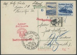 1939, Fahrt Nach Bielefeld, Prachtkarte Mit Nationalspenden-Vignette Und Nachgebühr -> Automatically Generated Translati - Airmail & Zeppelin