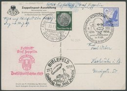 1939, Fahrt Nach Bielefeld, Prachtkarte Mit Großflugtagstempel 23.7.39 -> Automatically Generated Translation: 1939, "tr - Luft- Und Zeppelinpost