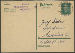 1931, Friedrichshafen Luftpoststelle: Antwortkarte Mit Ablehnung Einer Nachträglichen Anbringung Des Zeppelin-Rückfahrts - Airmail & Zeppelin