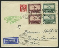 ZULEITUNGSPOST 214 BRIEF, Belgien: 1933, 2. Südamerikafahrt, Prachtbrief - Correo Aéreo & Zeppelin