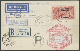 Britische Post In Marokko (Französische Zone): 1933, 3. Südamerikafahrt, Anschlussflug Ab Berlin, Einschreibkarte Aus Ca - Luchtpost & Zeppelin