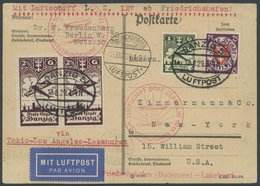 Danzig: 1929, Weltrundfahrt, Friedrichshafen-Lakehurst, Frankiert U.a. Mit 2x Mi.Nr. 206, Prachtkarte, RR!, Nur 5 Karten - Poste Aérienne & Zeppelin