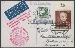 Danzig: 1939, Fahrt Nach Königsberg, Mit Rotem Ausfallstempel, Drucksache, Prachtkarte, Gepr. Dr. Simon -> Automatically - Luft- Und Zeppelinpost