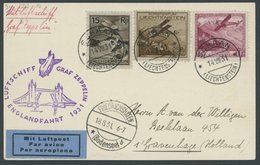 ZULEITUNGSPOST 122Aa BRIEF, Liechtenstein: 1931, Englandfahrt, Prachtkarte - Poste Aérienne & Zeppelin
