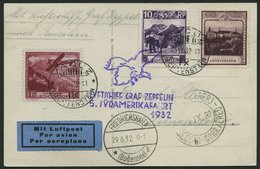 ZULEITUNGSPOST 171 BRIEF, Liechtenstein: 1932, 5. Südamerikafahrt, Gute Frankatur, Prachtkarte - Airmail & Zeppelin