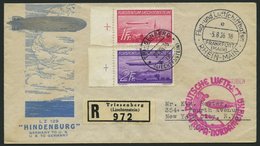 ZULEITUNGSPOST 428 BRIEF, Liechtenstein: 1936, 6. Nordamerikafahrt, Einschreibbrief, Pracht - Poste Aérienne & Zeppelin