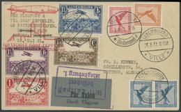 Luxemburg: 1931, Fahr Nach Magdeburg, Frankiert Mit Flugpostmarken Und 4 Werten Dt. Reich, Französischer Und Deutscher L - Poste Aérienne & Zeppelin