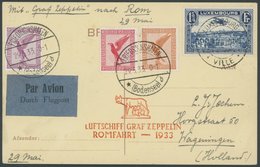Luxemburg: 1933, Italienfahrt, Postaufgabe Rom, Prachtkarte In Die Niederlande -> Automatically Generated Translation: L - Luft- Und Zeppelinpost