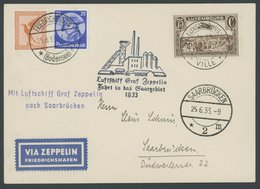 ZULEITUNGSPOST 217Aa BRIEF, Luxemburg: 1933, Saargebietsfahrt, Prachtkarte - Airmail & Zeppelin