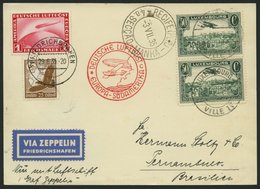 ZULEITUNGSPOST 308 BRIEF, Luxemburg: 1935, 7. Südamerikafahrt, Prachtkarte - Airmail & Zeppelin