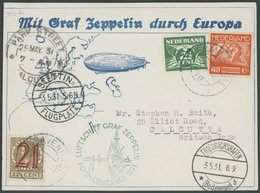 Niederlande: 1931, Pommernfahrt, Nach Stettin, Signiert Stephan Smith (indischer Raketen Und Raumfahrtpionier), Prachtka - Correo Aéreo & Zeppelin