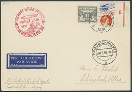 Niederlande: 1936, Fahrt Zur Leipziger Messe, Prachtkarte -> Automatically Generated Translation: Netherlands: 1936, "tr - Airmail & Zeppelin