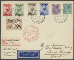 Niederlande: 1936, 1. Südamerikafahrt, Einschreibbrief Mit R-Zettel LUCHTHAVEN AMSTERDAM Schiphol, Pracht -> Automatical - Airmail & Zeppelin