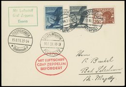 Österreich: 1931, Fahrt Nach Essen, Prachtkarte -> Automatically Generated Translation: Austria: 1931, "trip To Essen",  - Poste Aérienne & Zeppelin