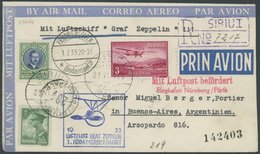 Rumänien: 1933, 3. Südamerikafahrt, Einschreibbrief, Pracht -> Automatically Generated Translation: Romania: 1933, "3. S - Airmail & Zeppelin