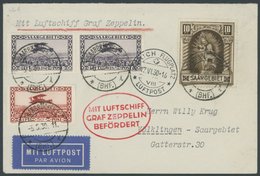 Saargebiet: 1930, Schweizfahrt, Ab Saarbrücken 5.5.1930, Fahrt War Für Den 6.5.1930 Geplant, Frankiert U.a. Mit Mi.Nr. 1 - Airmail & Zeppelin