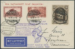 Saargebiet: 1930, Fahrt In Die Niederlande, Abwurf Venlo, Violetter Sonderankunftsstempel, Frankiert U.a. Mit Mi.Nr. 103 - Airmail & Zeppelin