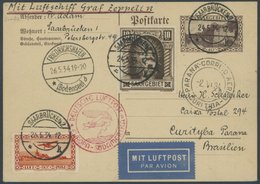 Saargebiet: 1934, 1. Südamerikafahrt, Stempel B, 40 Pf. Ganzsachenkarte Mit Zusatzfrankatur U.a. Mi.Nr. 103, Prachtkarte - Poste Aérienne & Zeppelin