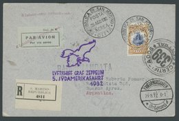 ZULEITUNGSPOST 171 BRIEF, San Marino: 1932, 5. Südamerikafahrt, Einschreibbrief Nach Argentinien Mit Diversen Stempeln,  - Airmail & Zeppelin