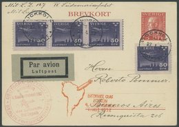 Schweden: 1932, 4. Südamerikafahrt, Anschlussflug Ab Berlin, Prachtkarte -> Automatically Generated Translation: Sweden: - Airmail & Zeppelin