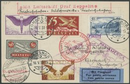 Schweiz: 1930, Südamerikafahrt, Friedrichshafen-Rundfahrt, Prachtkarte -> Automatically Generated Translation: Switzerla - Poste Aérienne & Zeppelin