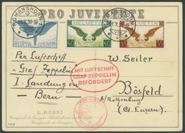 Schweiz: 1930, Landungsfahrt Nach Bern, Frankiert U.a. Mit Mi.Nr. 233/4x, Prachtkarte -> Automatically Generated Transla - Poste Aérienne & Zeppelin