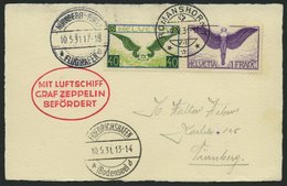 ZULEITUNGSPOST 107 BRIEF, Schweiz: 1931, Nürnbergfahrt, Prachtkarte - Luft- Und Zeppelinpost