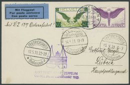 Schweiz: 1931, Ostseejahr-Rundfahrt, Abgabe Lübeck, Frankiert Mit Mi.Nr. 191x Und 234, Prachtkarte -> Automatically Gene - Poste Aérienne & Zeppelin