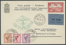 Schweiz: 1932, Schweizfahrt, Mit Deutscher Zusatzfrankatur, Prachtkarte -> Automatically Generated Translation: Switzerl - Airmail & Zeppelin