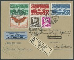 Schweiz: 1932, Luposta-Rückfahrt, Einschreibbrief, Pracht -> Automatically Generated Translation: Switzerland: 1932, "LU - Poste Aérienne & Zeppelin