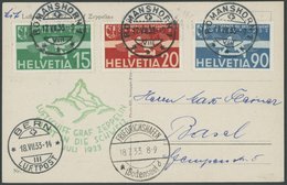 Schweiz: 1933, Schweizfahrt, Prachtkarte -> Automatically Generated Translation: Switzerland: 1933, "Switzerland Flight" - Luft- Und Zeppelinpost