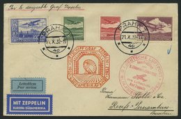 ZULEITUNGSPOST 195B BRIEF, Tschechoslowakei: 1932, 9. Südamerikafahrt, Anschlussflug Ab Berlin, Prachtbrief - Airmail & Zeppelin