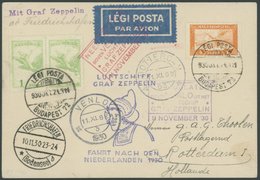 Ungarn: 1930, Fahrt In Die Niederlande, Abwurf Venlo, Violetter Und Roter Sonderbestätigungsstempel, Prachtkarte, Vermut - Poste Aérienne & Zeppelin